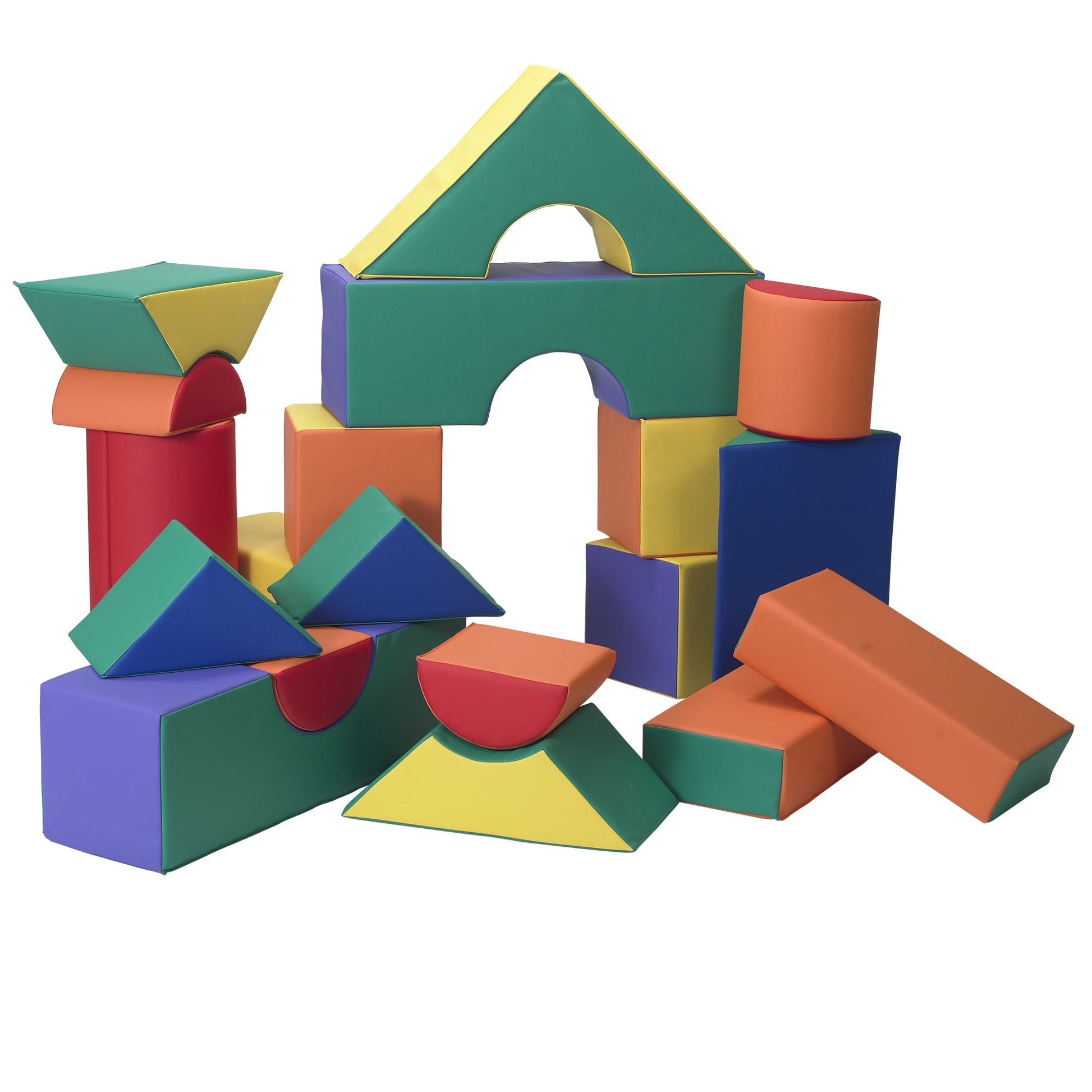 Children's Factory 12" Module Blocks - Set of 21 (Set A) - Rainbow - SchoolOutlet