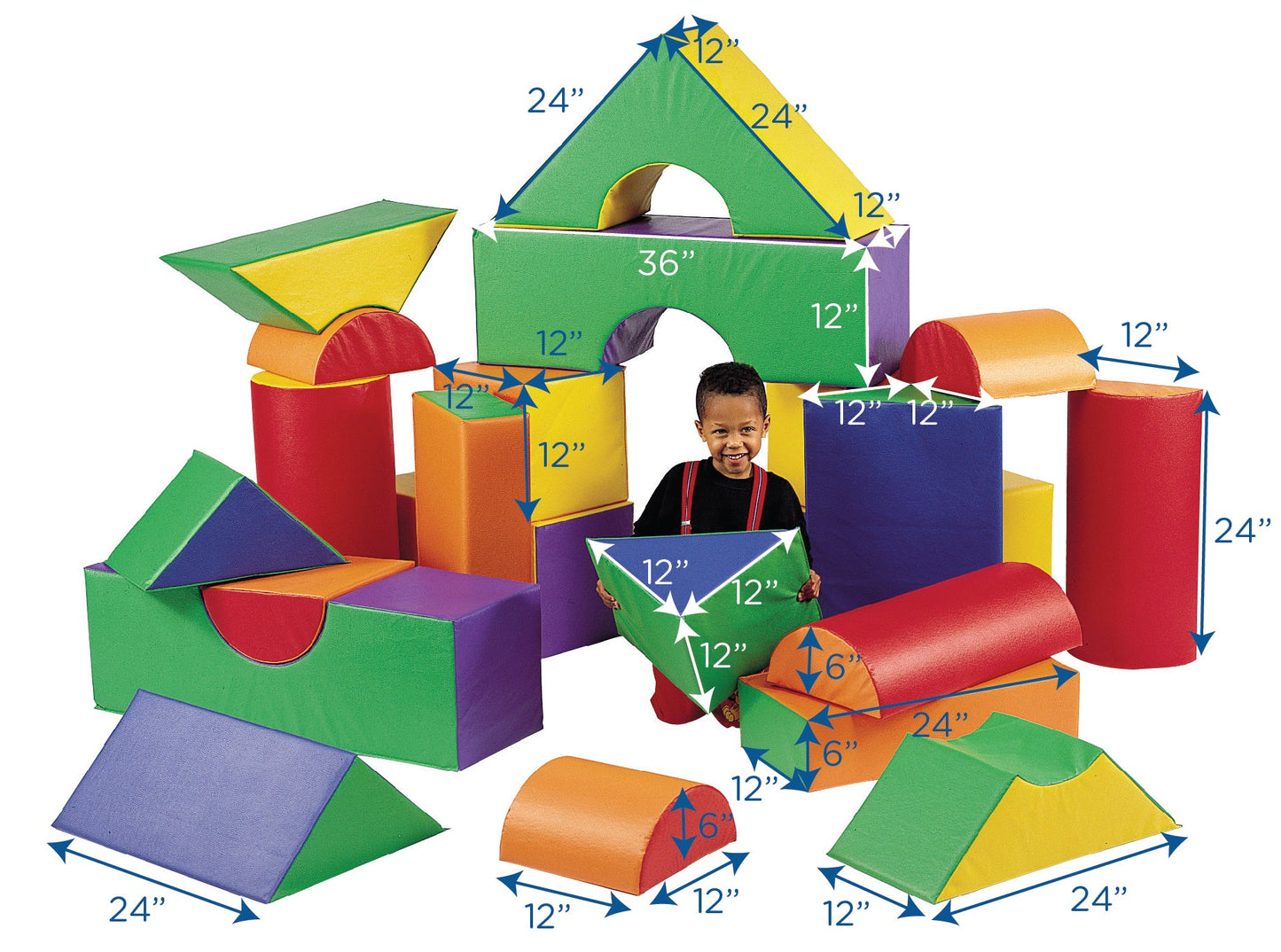 Children's Factory 12" Module Blocks - Set of 35 (Set A and B) - SchoolOutlet