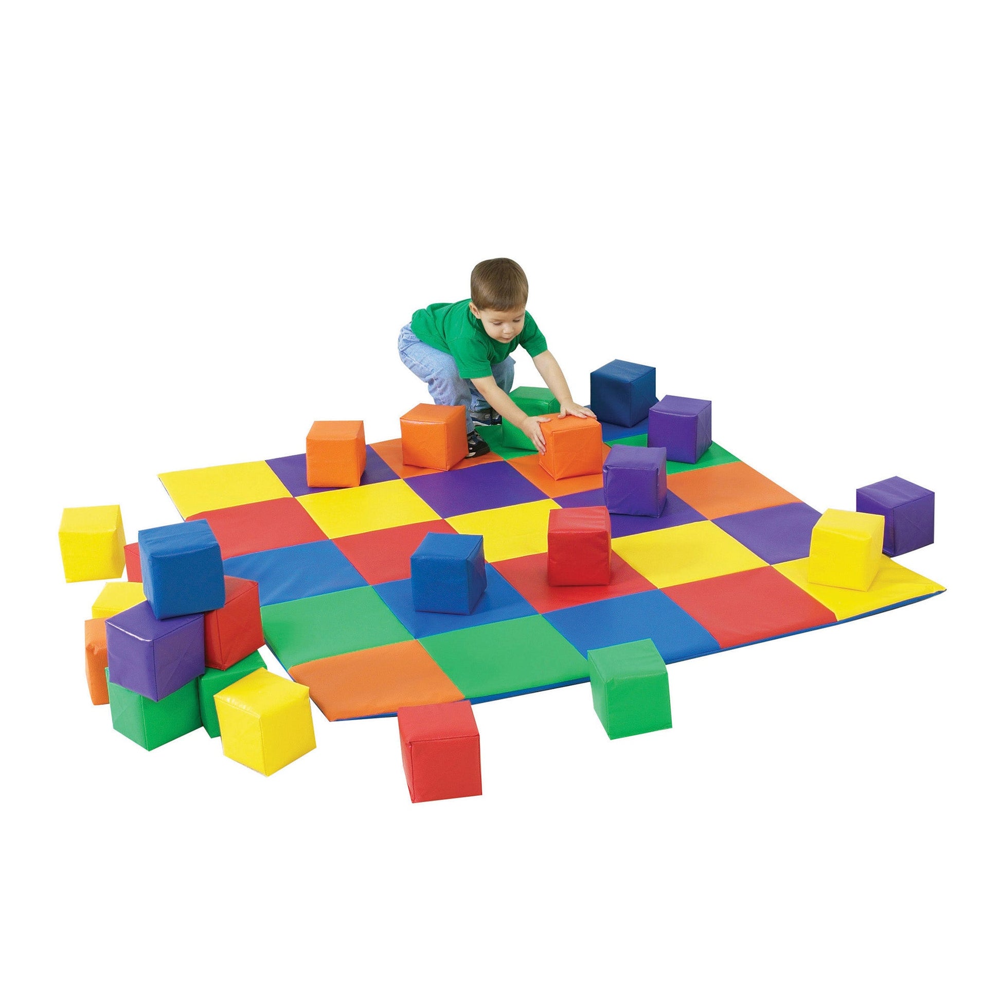 Children's Factory Patchwork Mat and Block Set - Rainbow (CF322-047) - SchoolOutlet