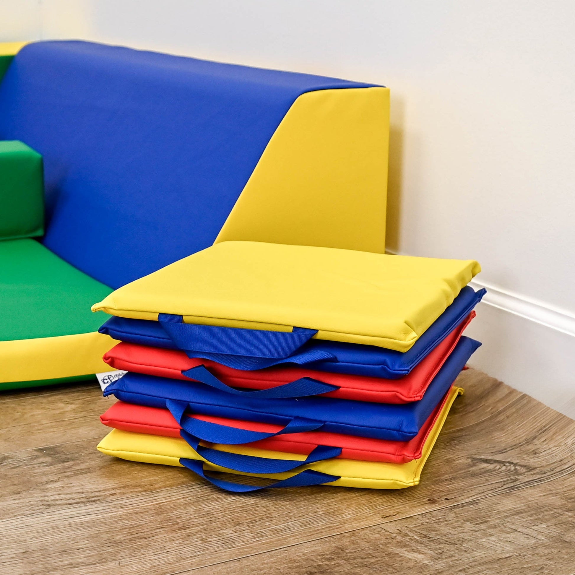 Children's Factory 12" Sit - Upons - Set of 6 - Rainbow - SchoolOutlet
