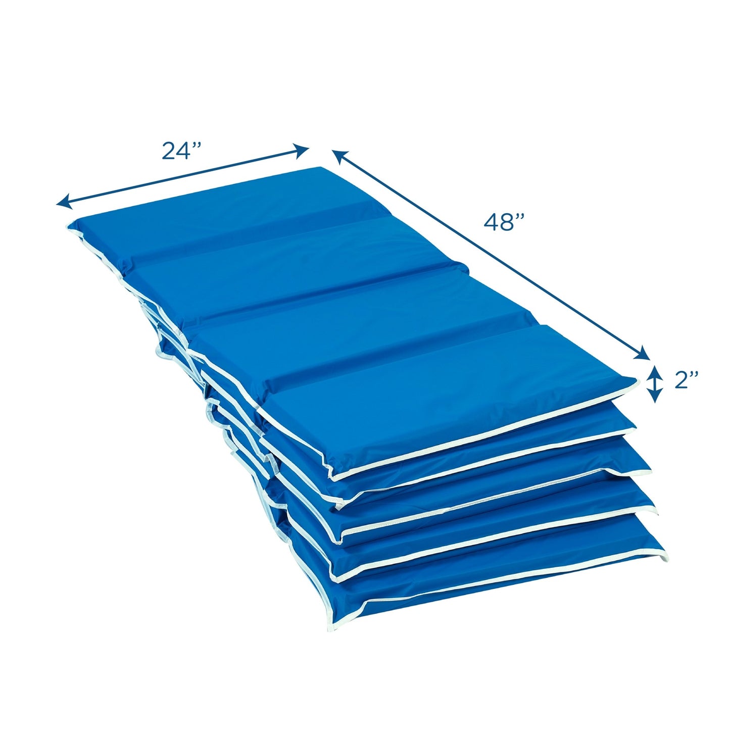 Children's Factory 2" Tough Duty Folding Rest Mat - Set of 5 - Blue (CF400-053) - SchoolOutlet
