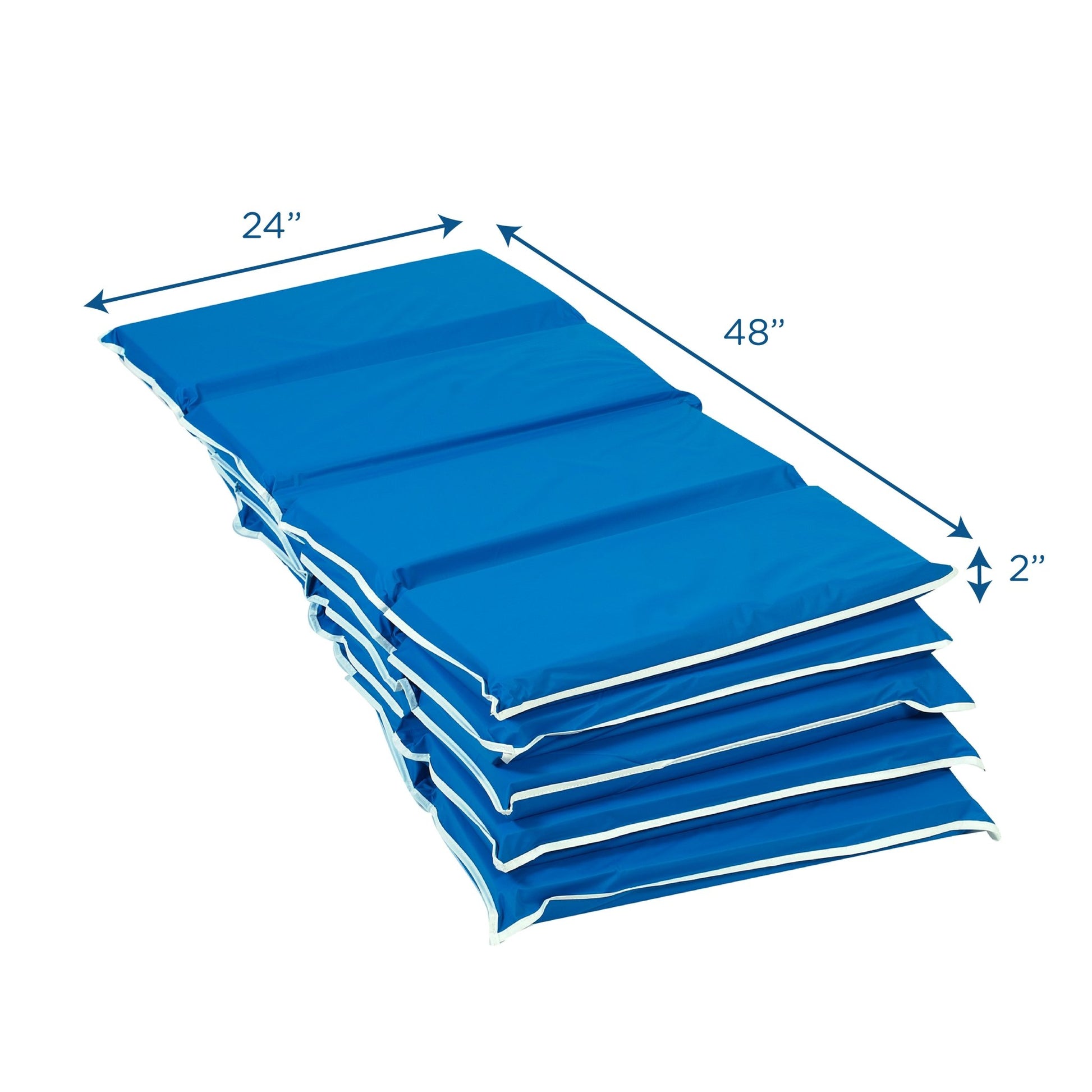 Children's Factory 2" Tough Duty Folding Rest Mat - Set of 5 - Blue (CF400-053) - SchoolOutlet