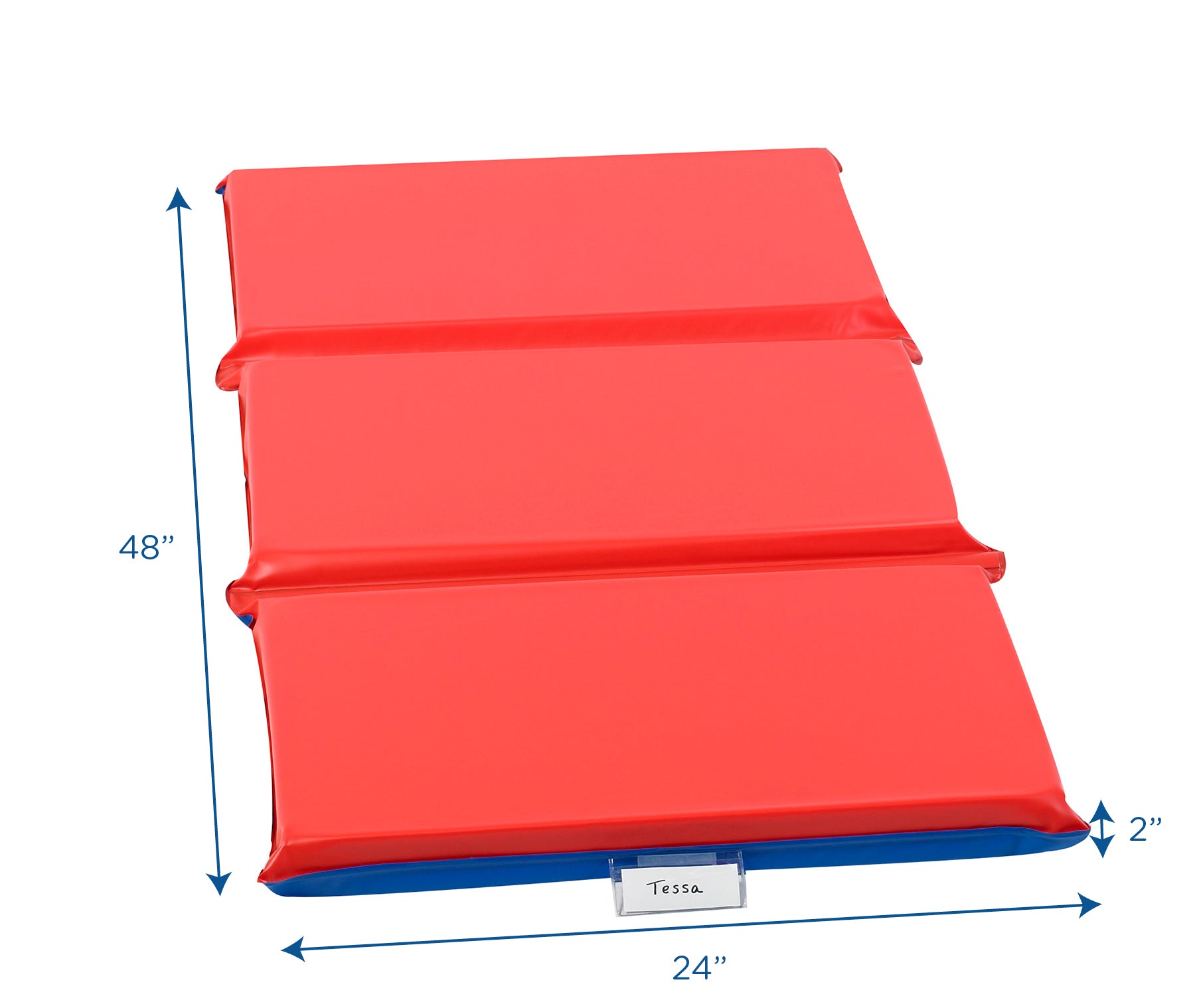 Children's Factory 2" Infection Control 3 Section Folding Rest Mat - Red/Blue (CF400-503RB) - SchoolOutlet