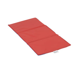 Children's Factory 1" Infection Control 3 Section Folding Rest Mat - Set of 10 - Red/Blue (CF400-524RB)