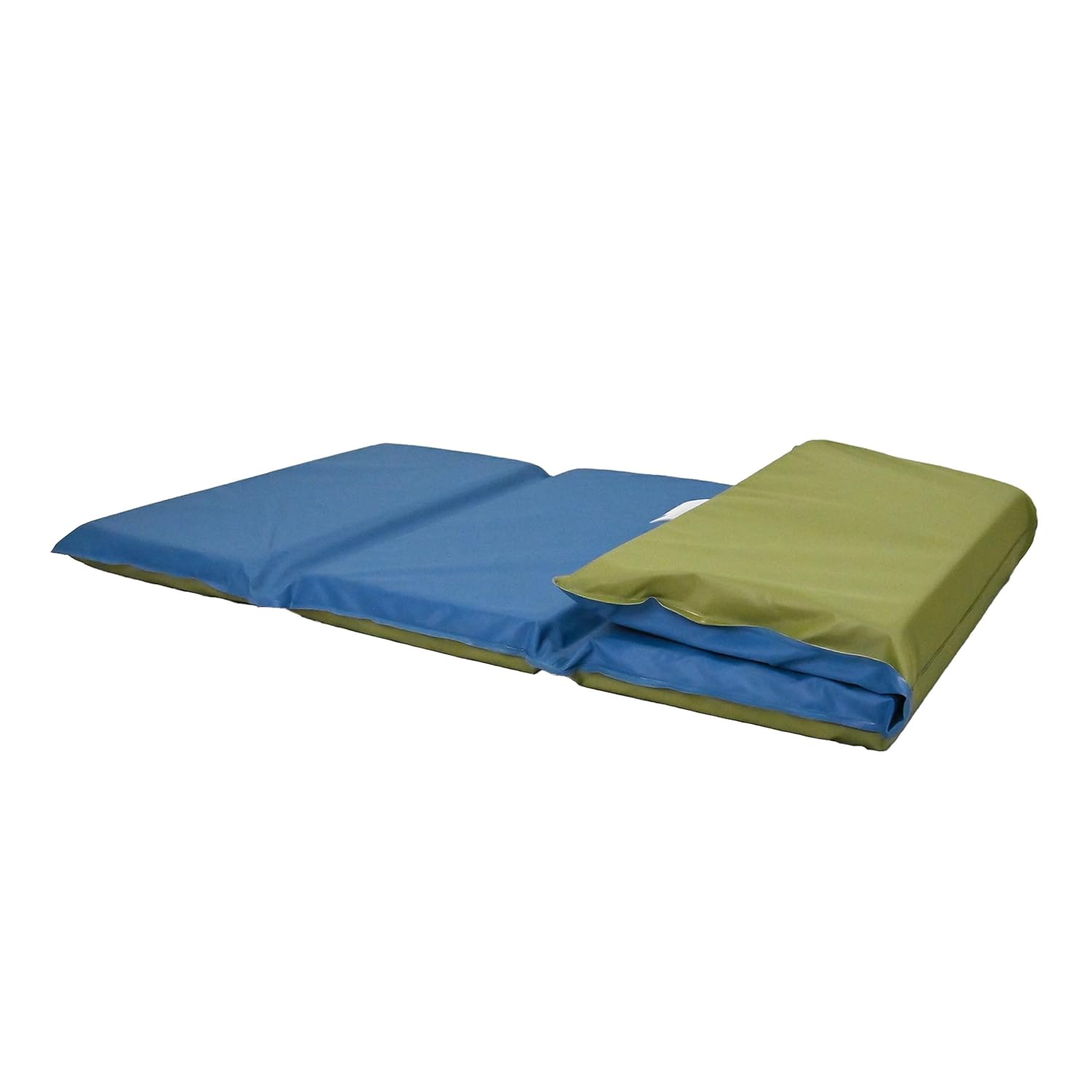 Children's Factory 2" Angels 4 Section Folding Rest Nap Mat - Sage/Deep Water Blue - SchoolOutlet