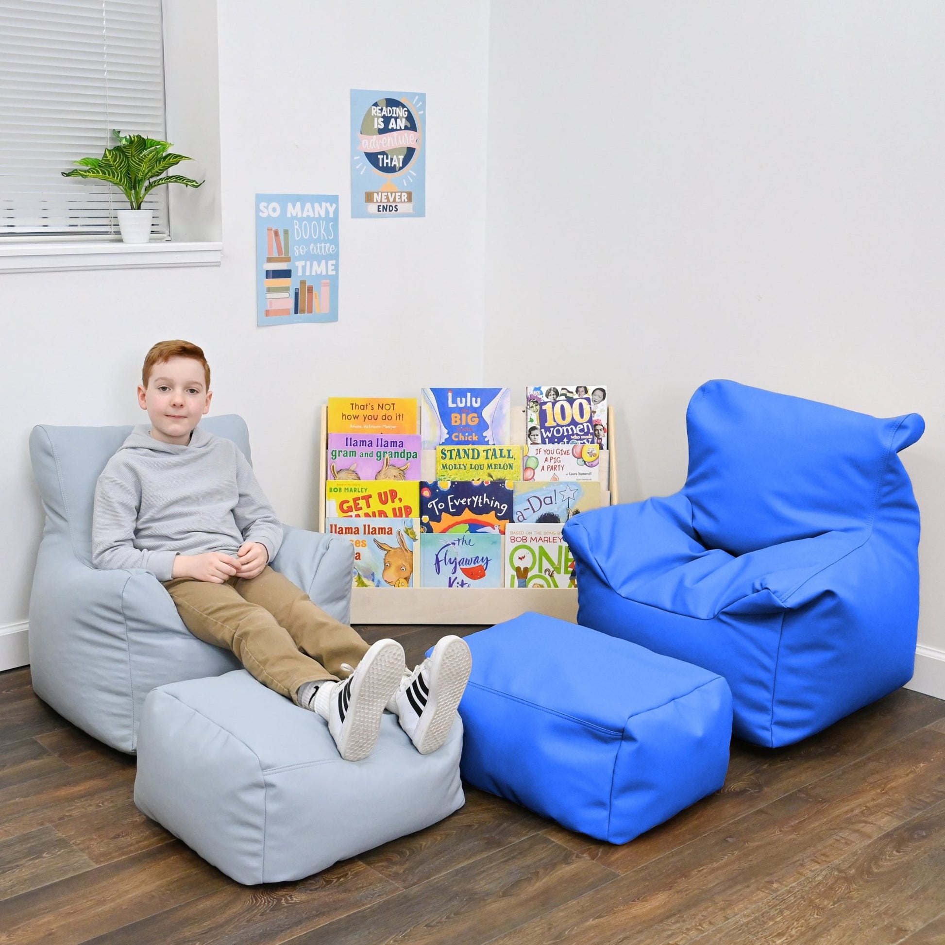 Children's Factory Cozy Chair and Ottoman - SchoolOutlet