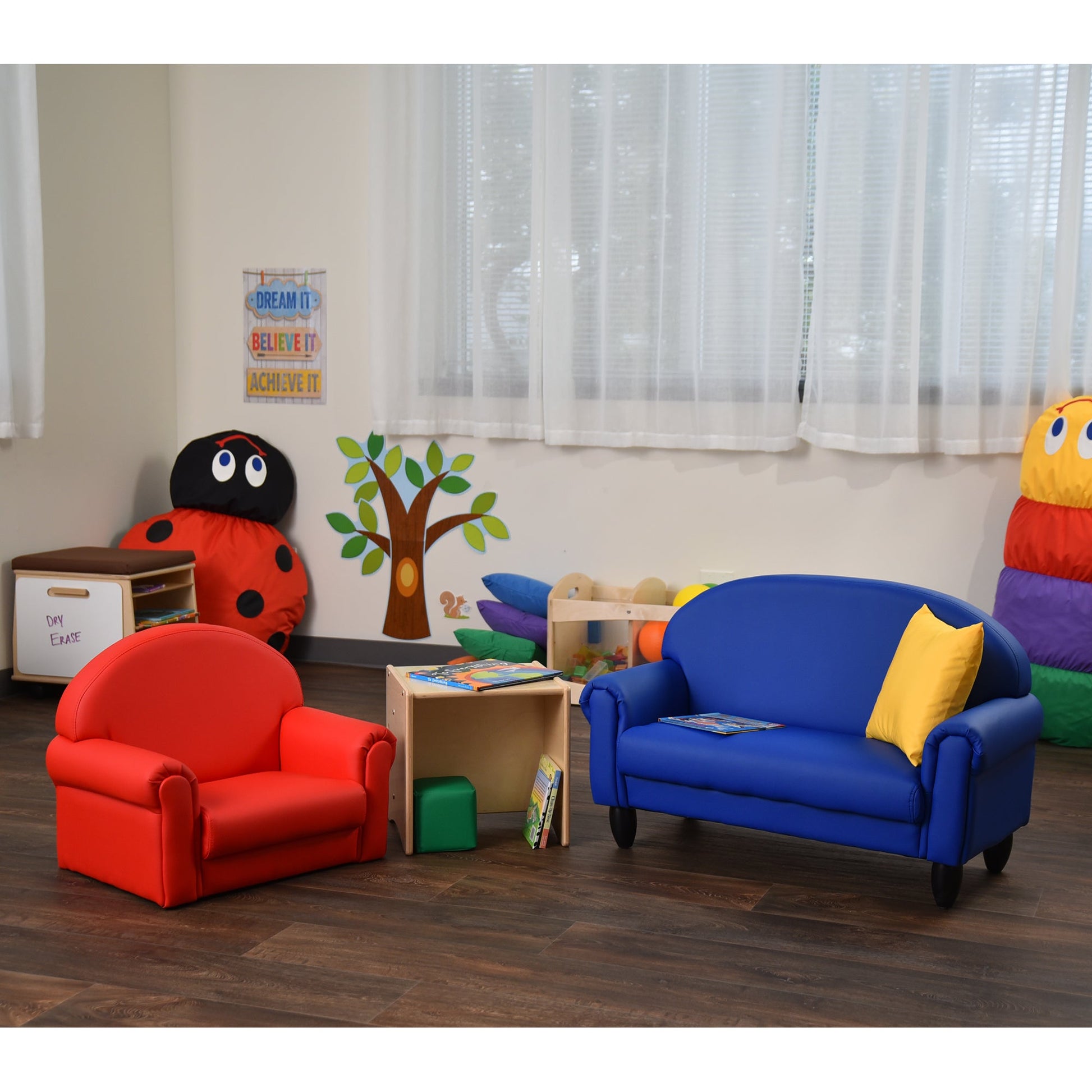 Children's Factory As We Grow Sofa with Black Legs - Blue (CF805 - 197) - SchoolOutlet