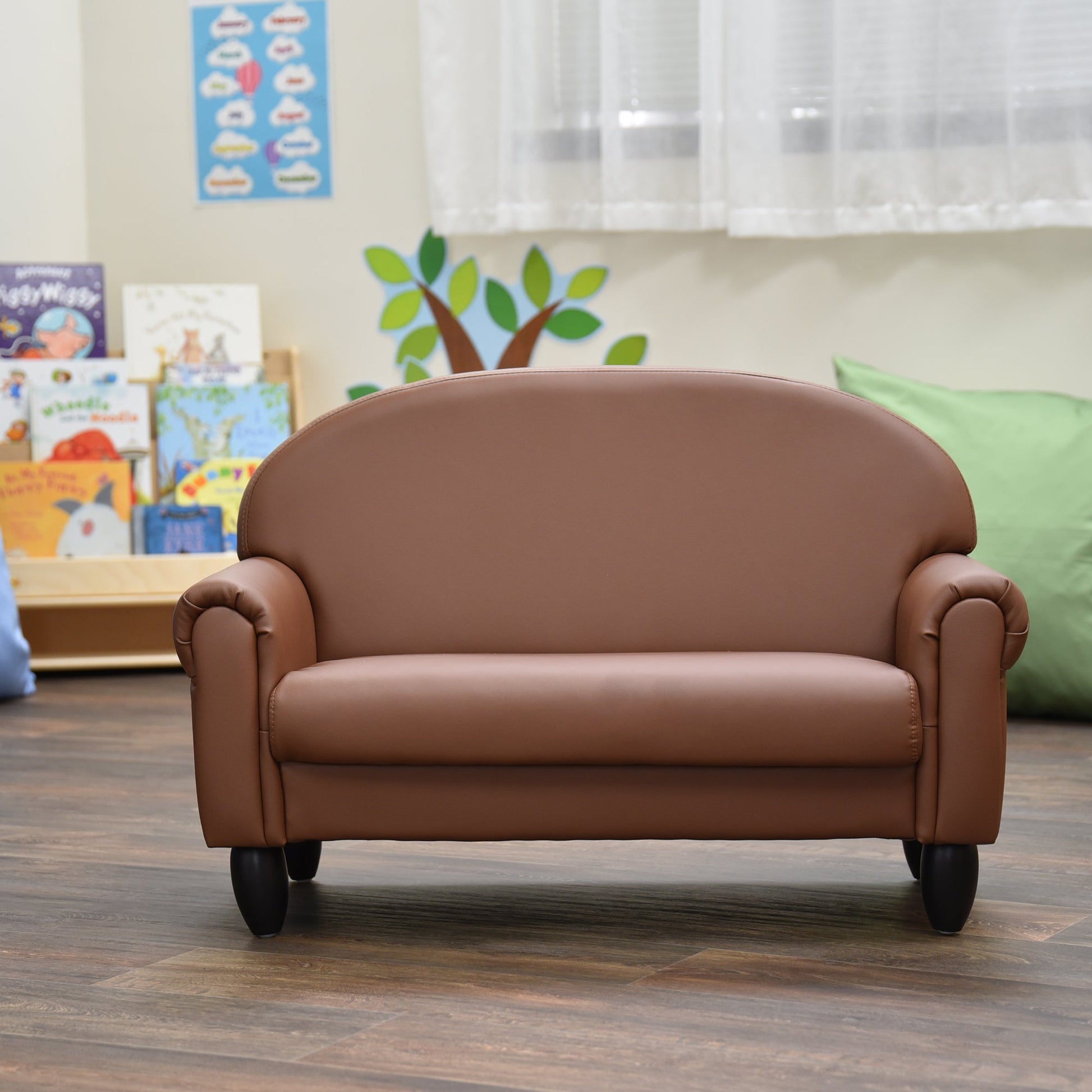 Children's Factory As We Grow Sofa with Black Legs - Walnut (CF805 - 199) - SchoolOutlet