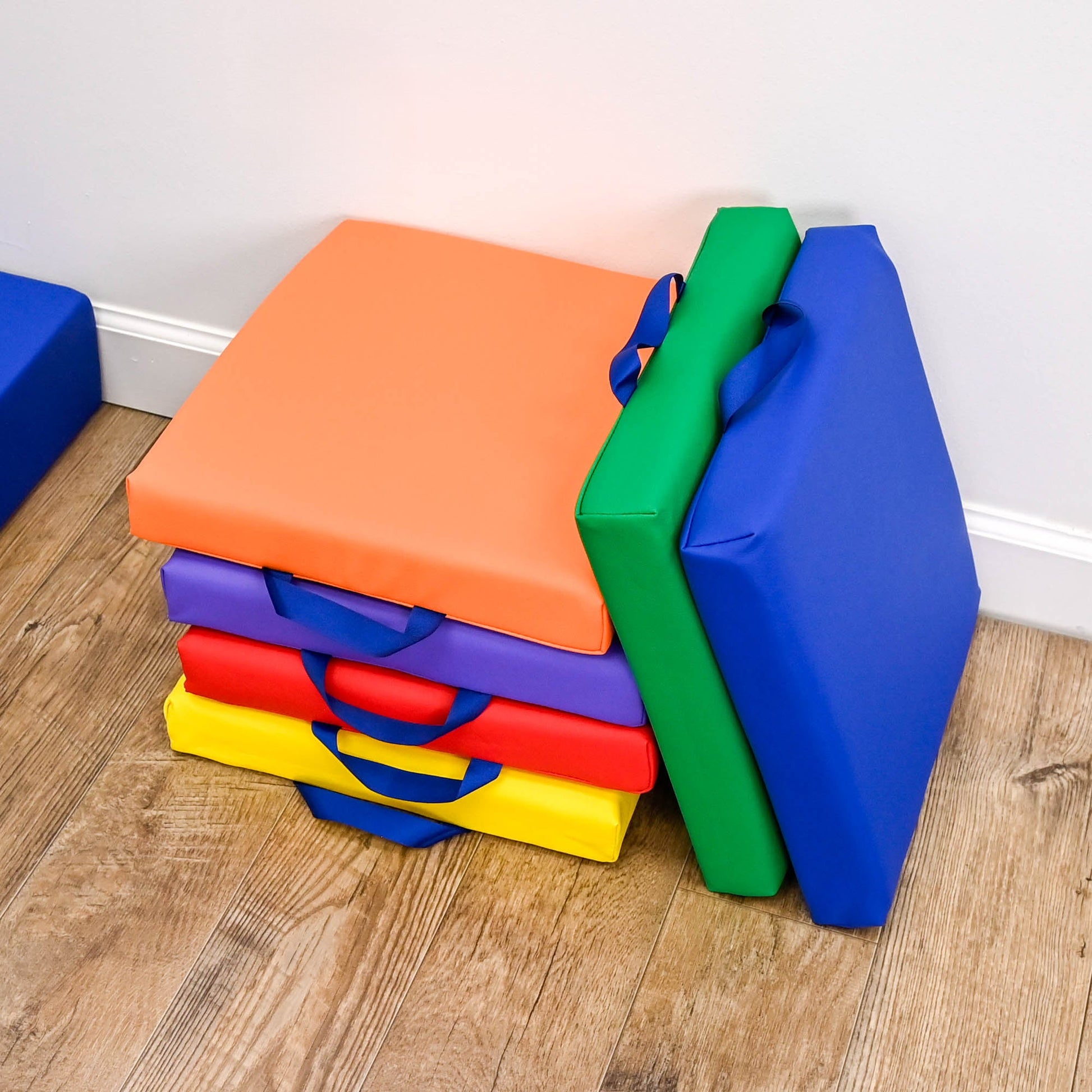 Children's Factory Square Floor Cushions - Set of 6 - Rainbow - SchoolOutlet