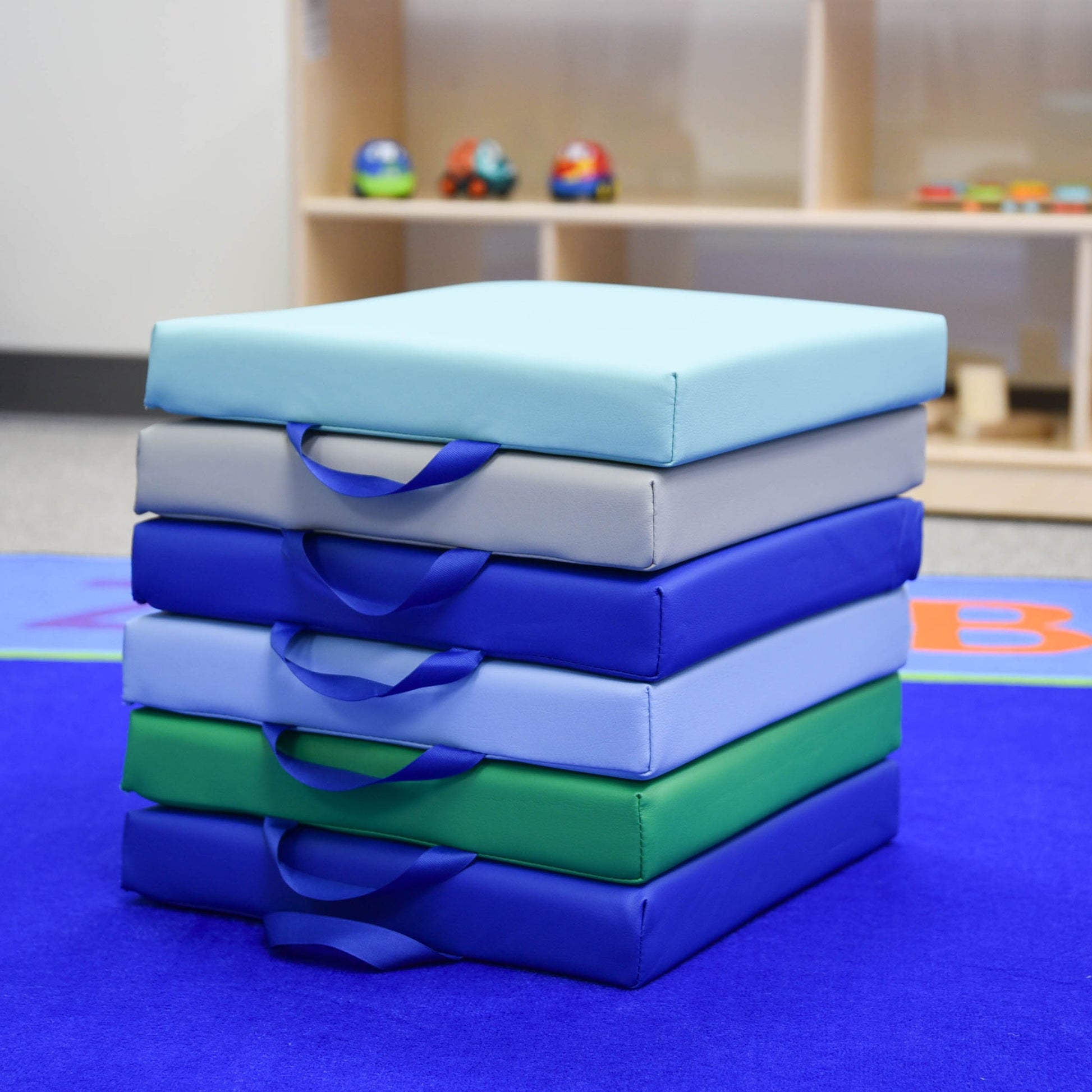 Children's Factory Square Floor Cushions - Set of 6 - Contemporary (CF805 - 208) - SchoolOutlet