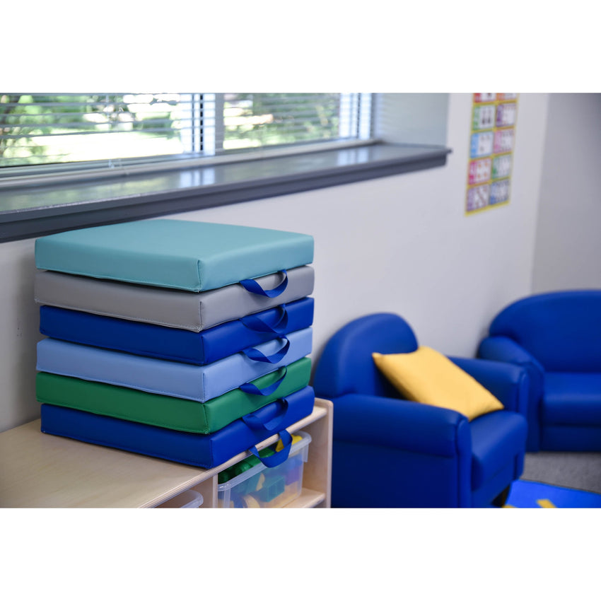 Children's Factory Square Floor Cushions - Set of 6 - Contemporary (CF805 - 208) - SchoolOutlet