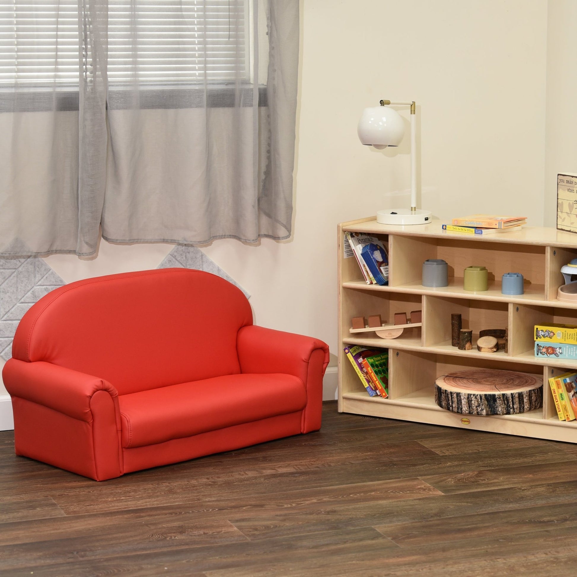 Children's Factory As We Grow Sofa with Black Legs - Red (CF805 - 310) - SchoolOutlet
