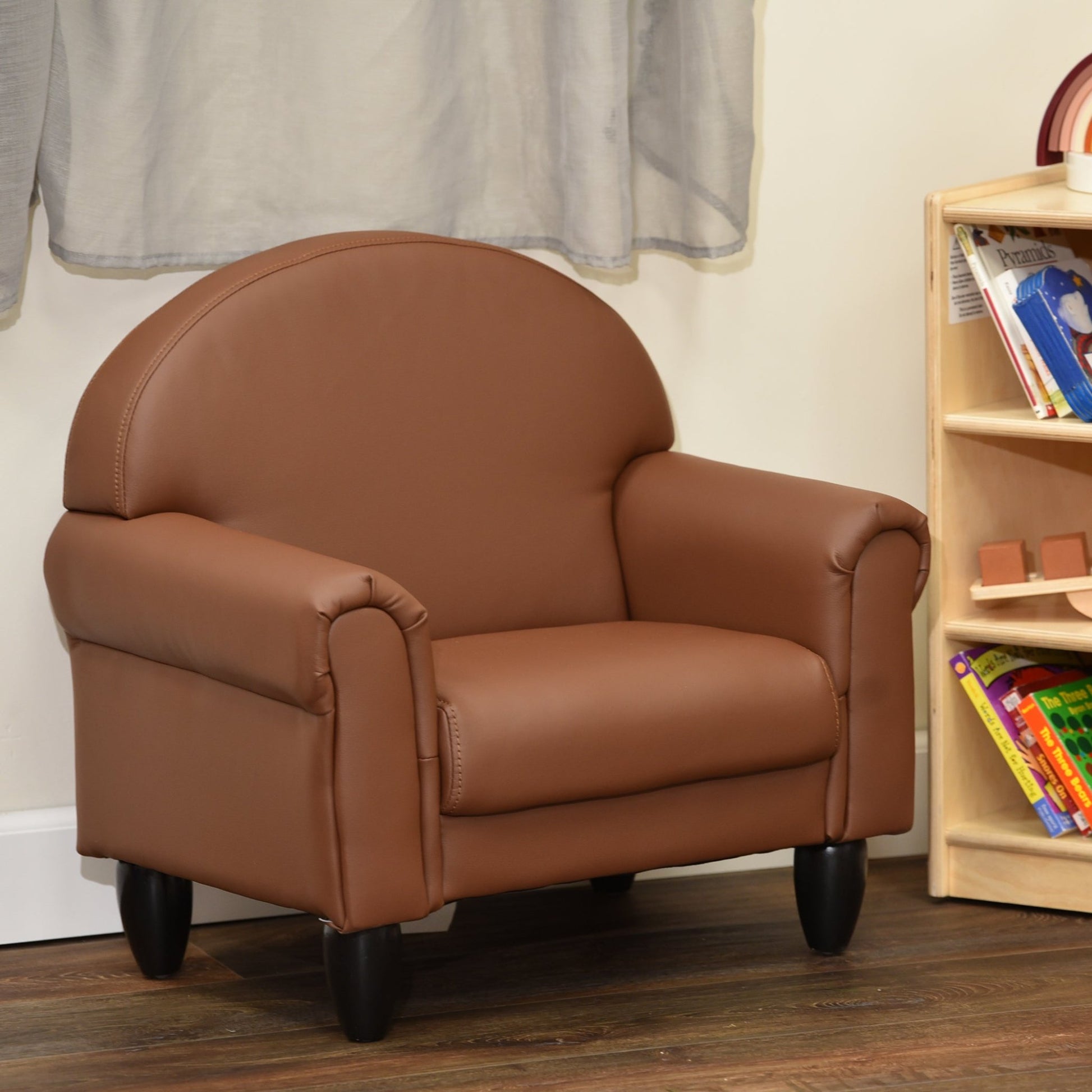 Children's Factory As We Grow Chair with Black Legs - Walnut (CF805 - 311) - SchoolOutlet