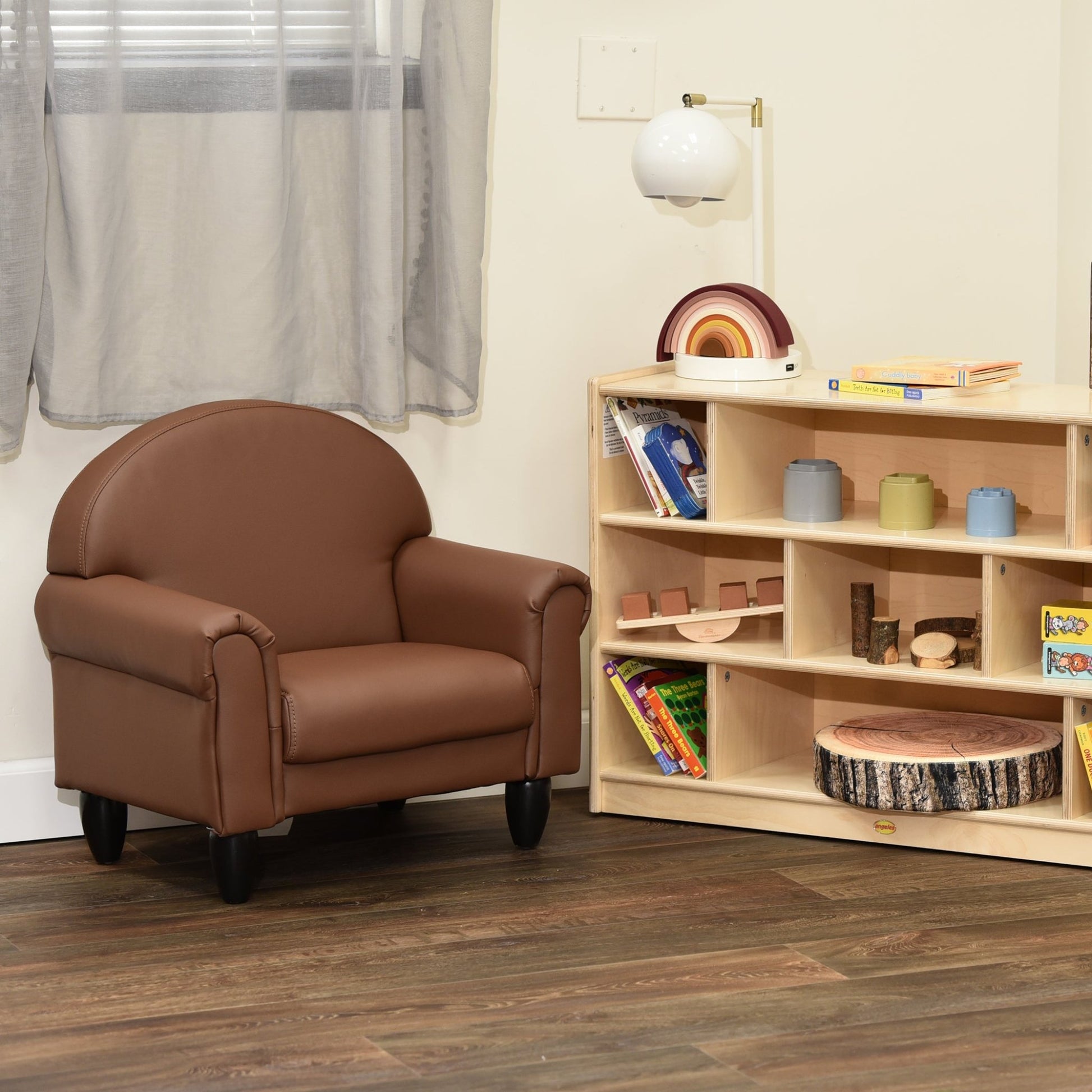 Children's Factory As We Grow Chair with Black Legs - Walnut (CF805 - 311) - SchoolOutlet