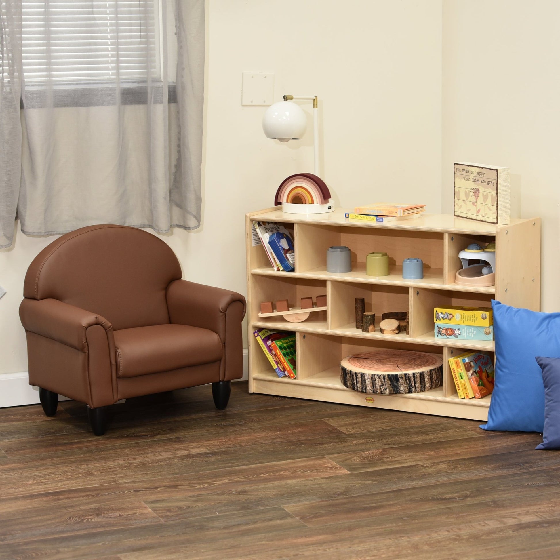 Children's Factory As We Grow Chair with Black Legs - Walnut (CF805 - 311) - SchoolOutlet
