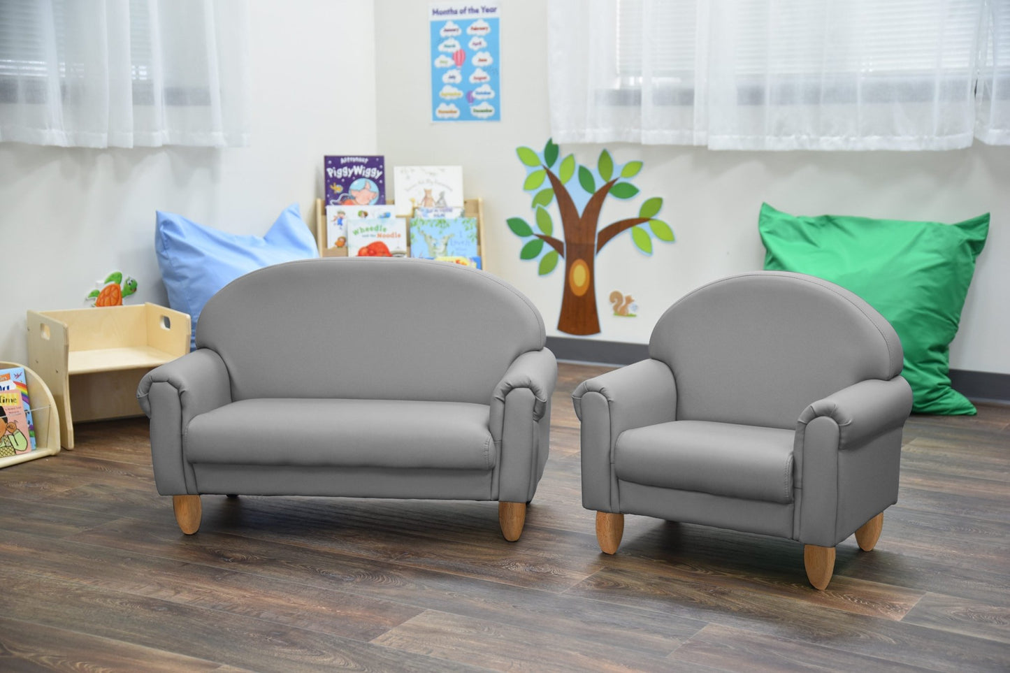 Children's Factory As We Grow Chair with Natural Legs - Walnut (CF805 - 315) - SchoolOutlet