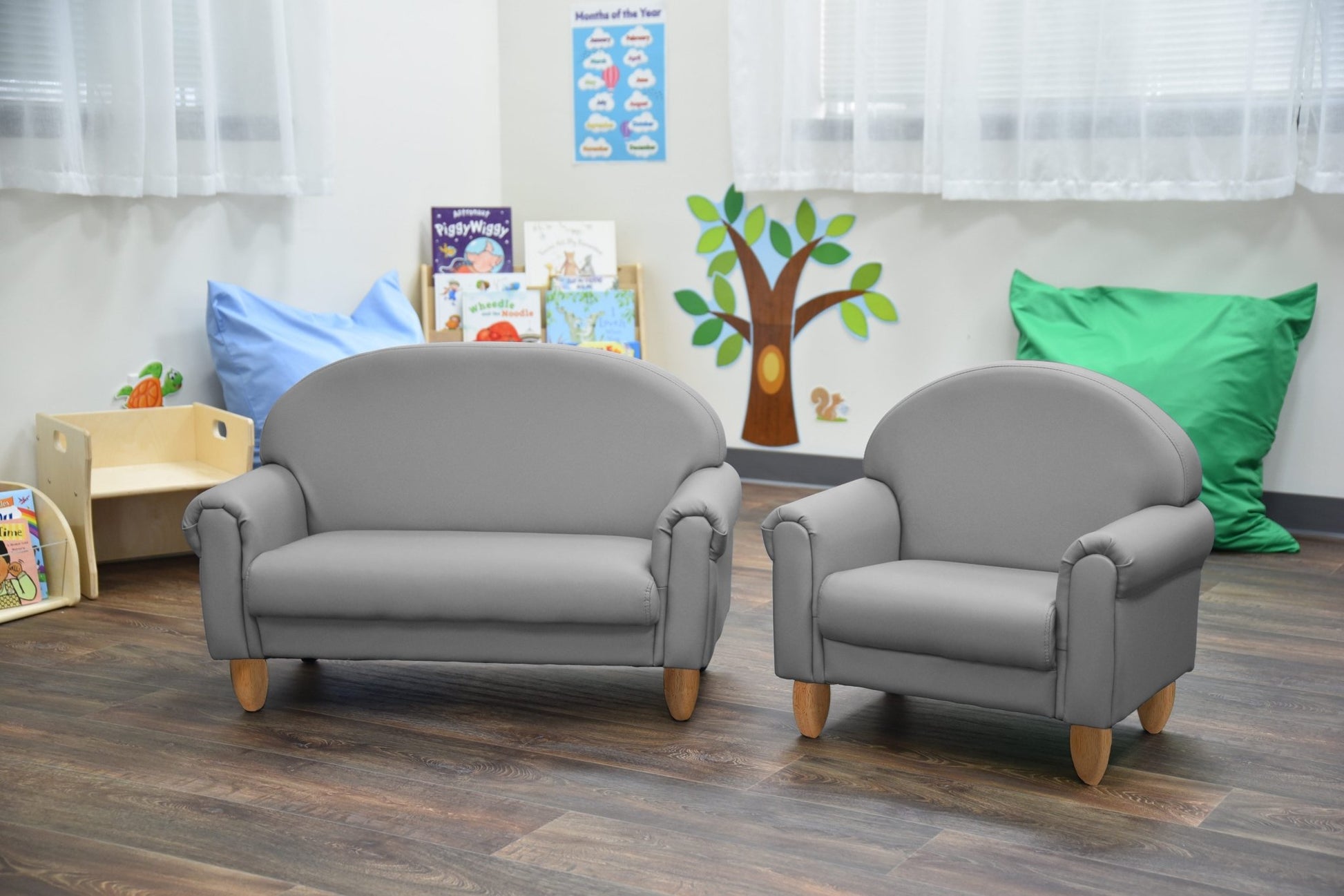 Children's Factory As We Grow Chair with Natural Legs - Walnut (CF805 - 315) - SchoolOutlet
