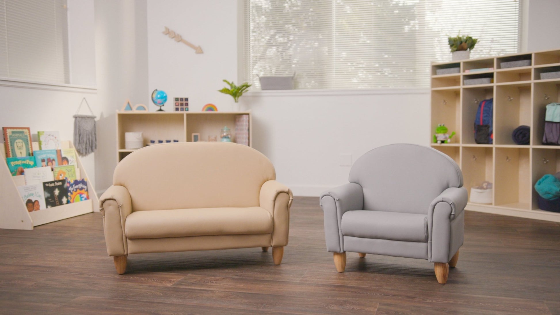 Children's Factory As We Grow Sofa with Natural Legs - Buff (CF805 - 317) - SchoolOutlet
