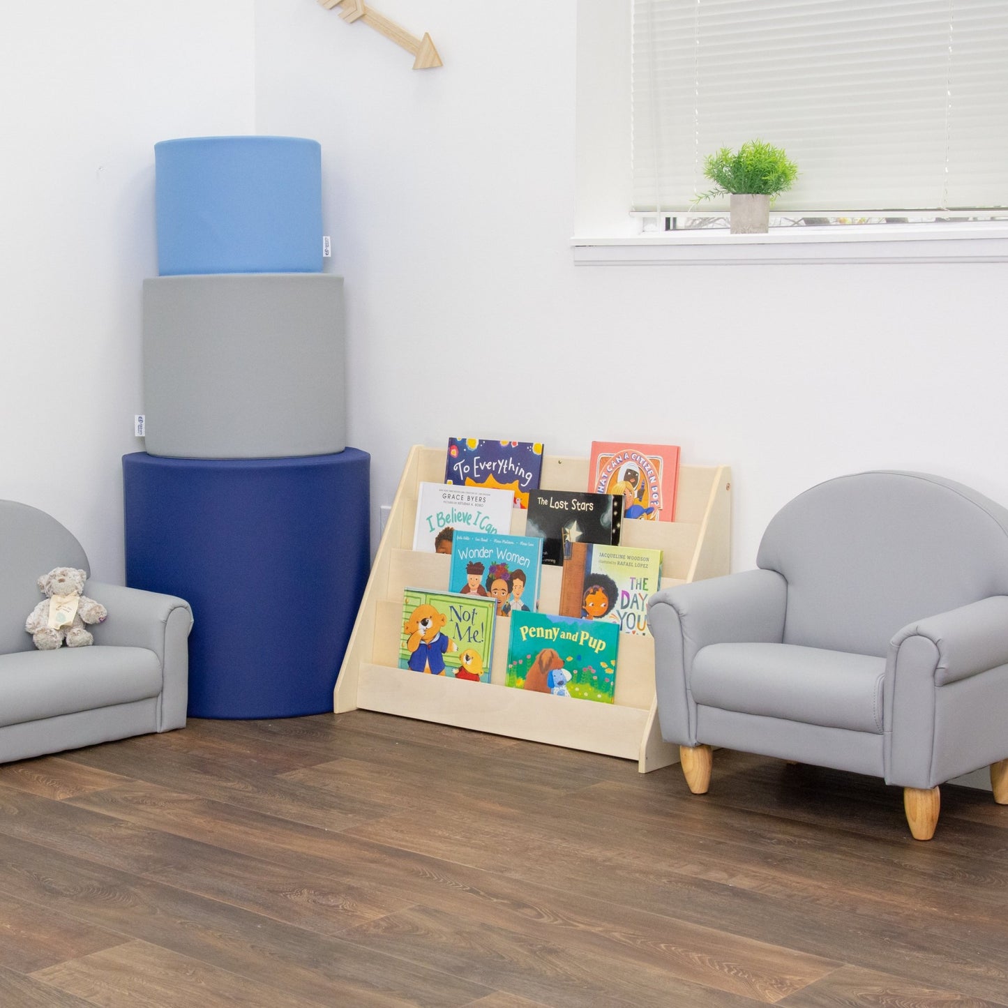 Children's Factory Ottoman Trio - Tranquility - Navy (CF805 - 327TRQ) - SchoolOutlet