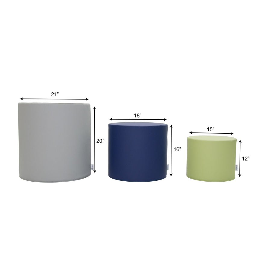 Children's Factory Ottoman Trio - Tranquility - SchoolOutlet