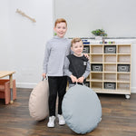 Children's Factory 18×18 Mini Round Pouf with Handle - Set of 2 (CF805 - 3XX) - SchoolOutlet