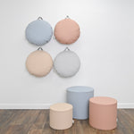 Children's Factory 18×18 Mini Round Pouf with Handle - Set of 2 (CF805 - 3XX) - SchoolOutlet