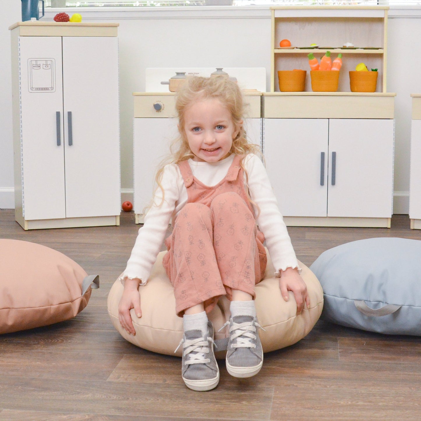 Children's Factory 18×18 Mini Round Pouf with Handle - Set of 2 (CF805 - 3XX) - SchoolOutlet