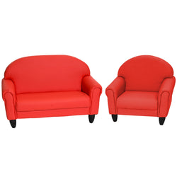 Children's Factory As We Grow Chair & Sofa Set with Black Legs - Red (CF805-371)