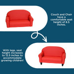 Children's Factory As We Grow Chair & Sofa Set with Black Legs - Red (CF805 - 371) - SchoolOutlet