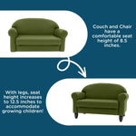 Children's Factory As We Grow Chair & Sofa Set with Black Legs - Sage (CF805 - 372) - SchoolOutlet