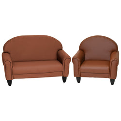 Children's Factory As We Grow Chair & Sofa Set with Black Legs - Walnut (CF805-373)