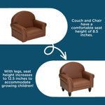 Children's Factory As We Grow Chair & Sofa Set with Black Legs - Walnut (CF805 - 373) - SchoolOutlet