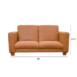Children's Factory As We Grow Modern Sofa Leather Brown with Walnut Legs - Distressed Brown (CF805-413)