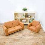Children's Factory As We Grow Modern Chair and Sofa Set - Distressed Brown (CF805 - 415) - SchoolOutlet