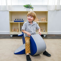 Children's Factory Rocking Airplane - Navy/Gray (CF805-454)