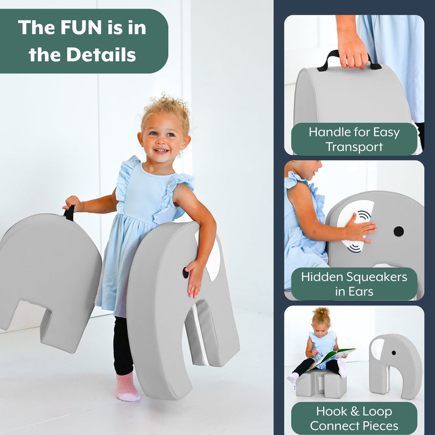 Childrensfactory Emmy Elephant Seat - Gray (CHI - CF805 - 511) - SchoolOutlet