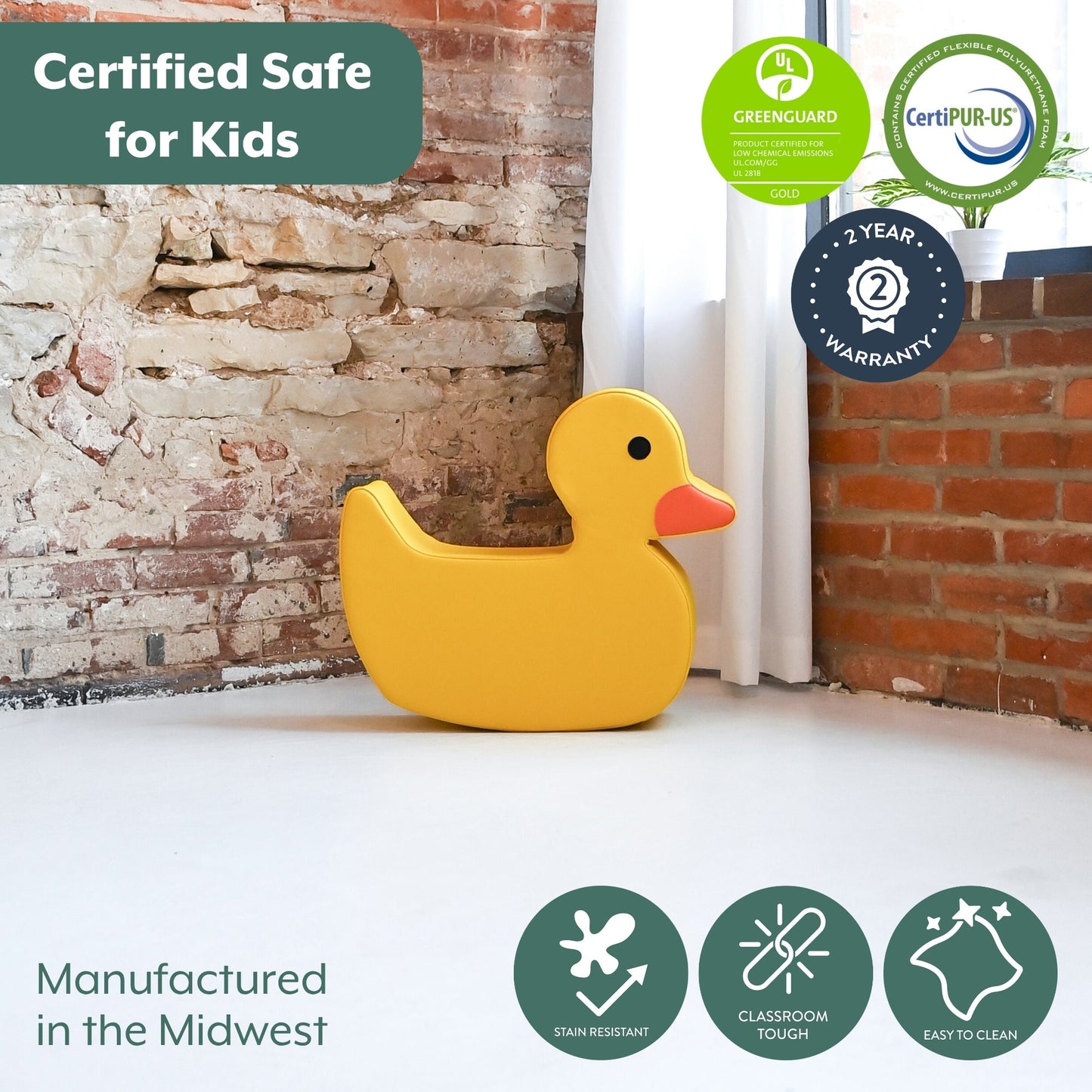 Childrensfactory Disco the Duck Rocker - Yellow (CHI - CF805 - 516) - SchoolOutlet