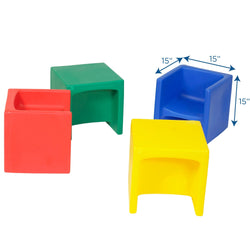 Children's Factory Cube Chair - Set of 4 - Rainbow