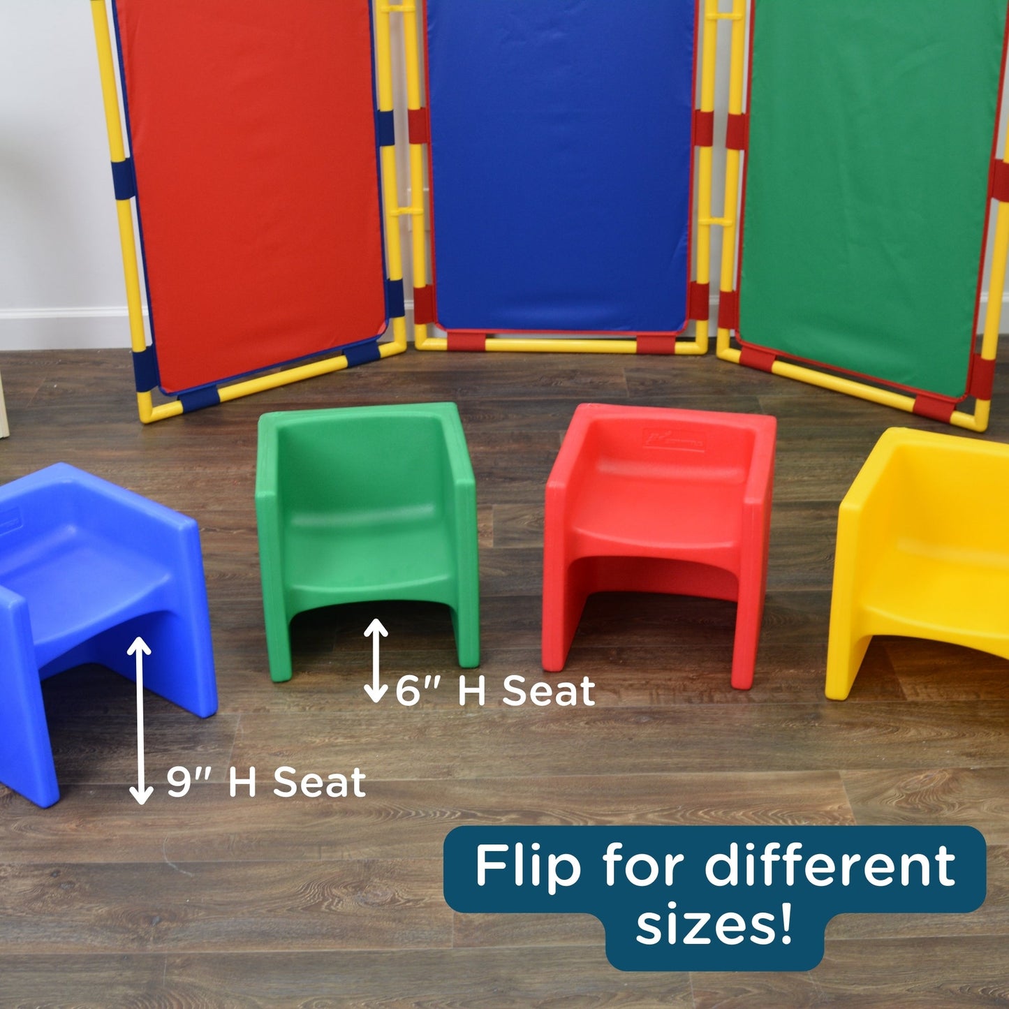 Children's Factory Cube Chair - Set of 4 - Rainbow - SchoolOutlet