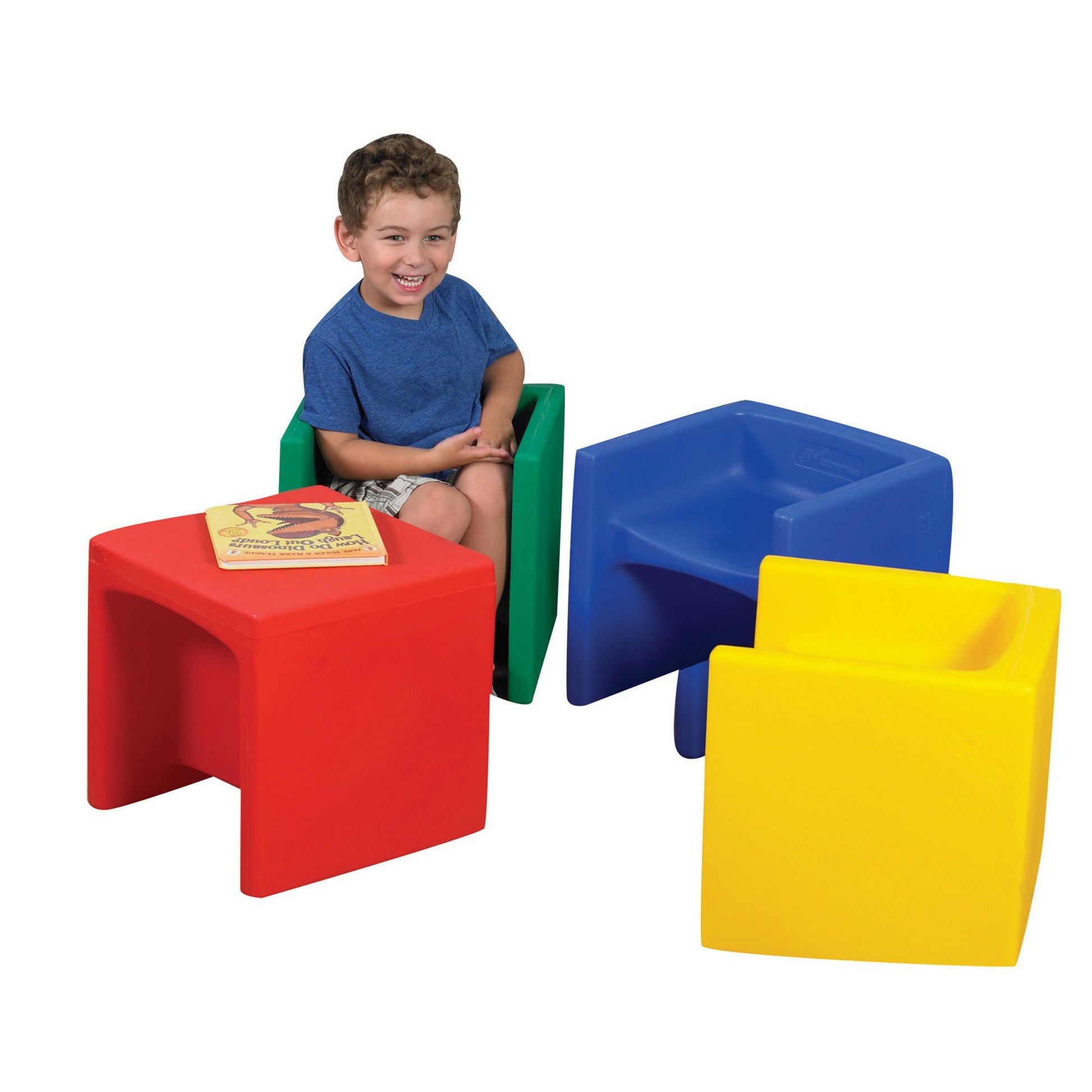 Children's Factory Cube Chair - Set of 4 - Rainbow - SchoolOutlet
