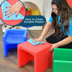 Children's Factory Cube Chair - Set of 4 - Rainbow - SchoolOutlet