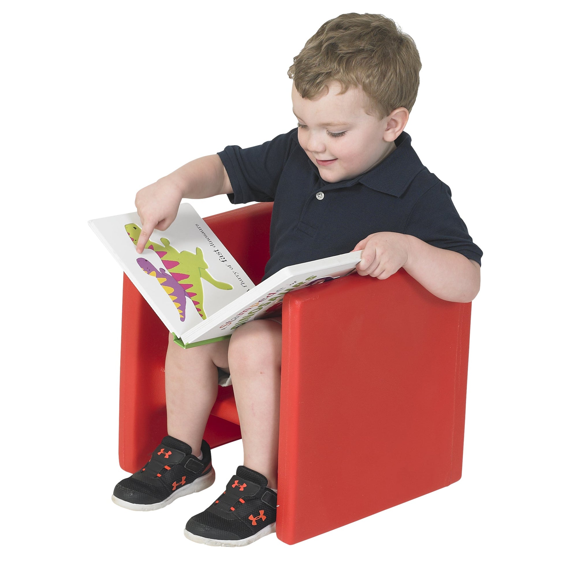 Children's Factory Cube Chair - Red (CF910-008) - SchoolOutlet