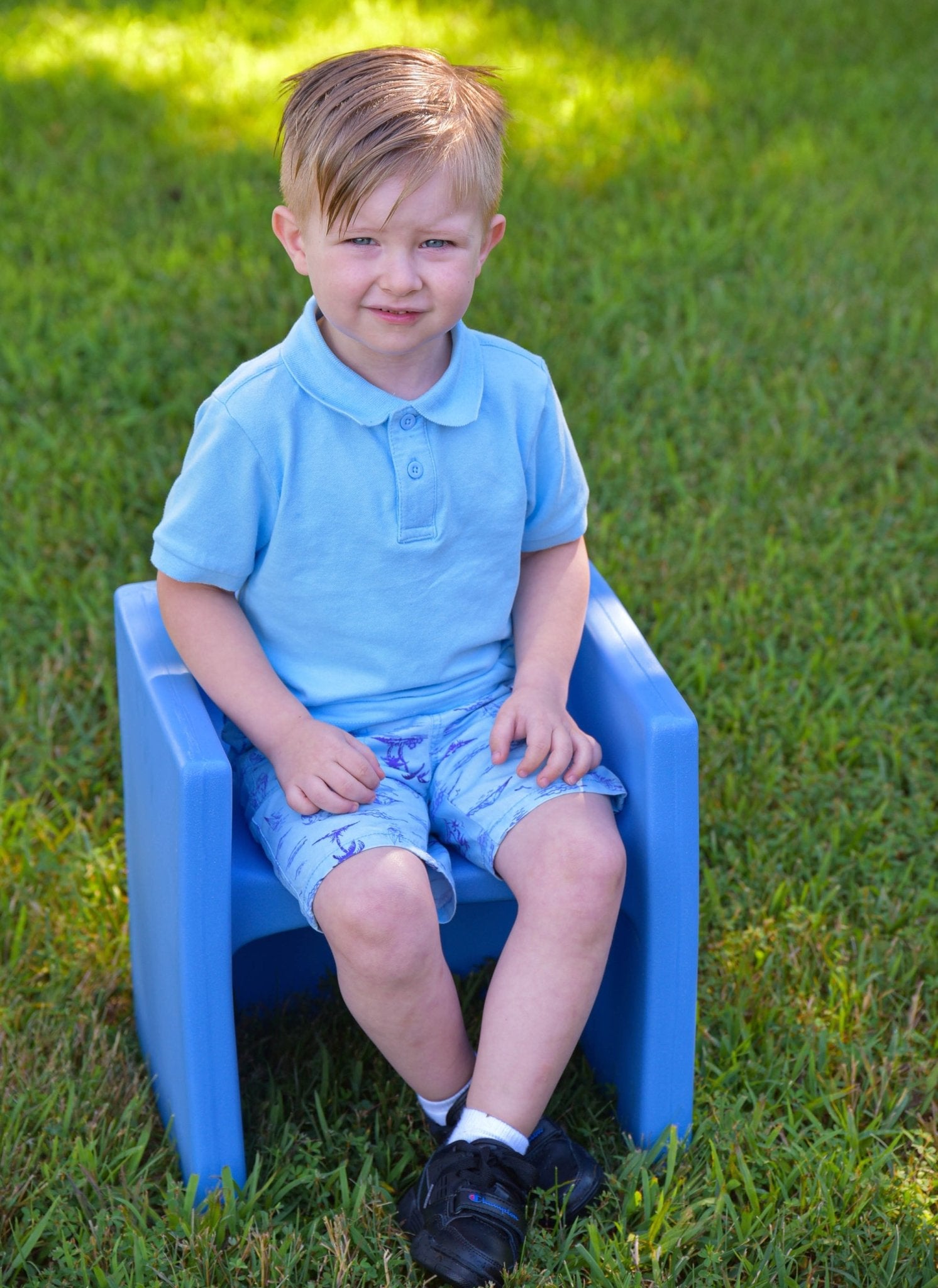 Children's Factory Cube Chair - Sky Blue (CF910-013) - SchoolOutlet