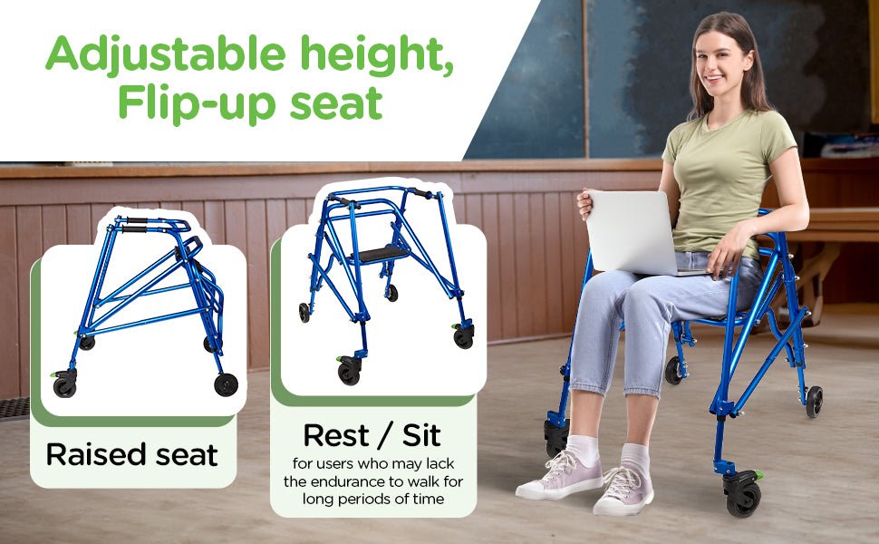 Circle Speciality Klip 4W Walker W.Seat, XS, Red (CSP - KP510) - SchoolOutlet