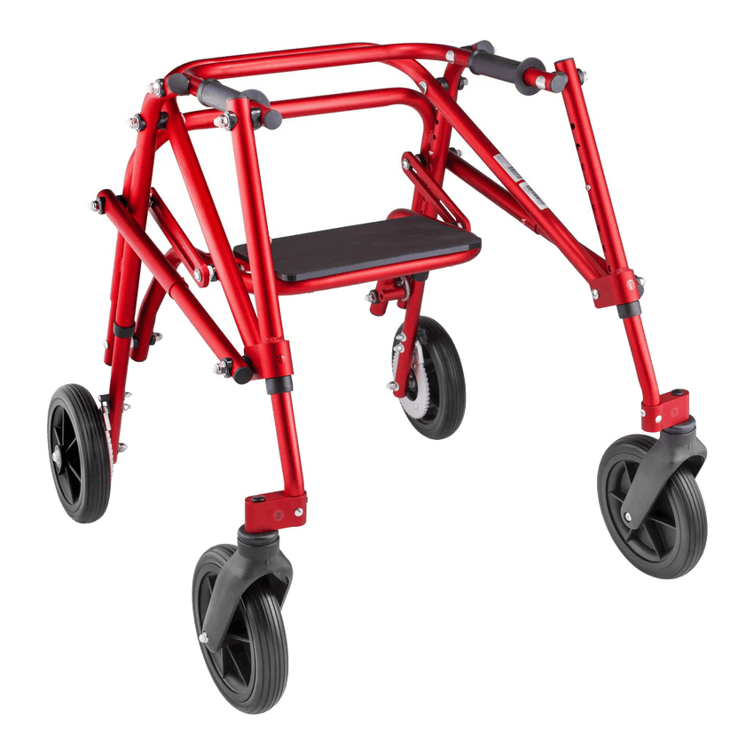 Circle Speciality Klip 4W Walker W.Seat, 8" Wheels, Sm, Red (CSP - KP528R) - SchoolOutlet
