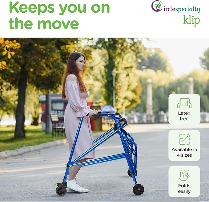 Circle Speciality Klip 4W Walker W.Seat, Lg, Blue (CSP - KP540B) - SchoolOutlet