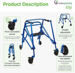 Circle Speciality Klip 4W Walker W.Seat, Lg, Blue (CSP - KP540B) - SchoolOutlet
