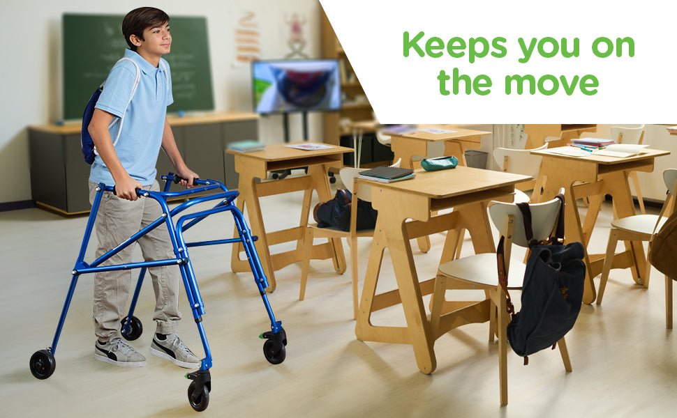 Circle Speciality Klip 4W Walker W.Seat, Lg, Blue (CSP - KP540B) - SchoolOutlet
