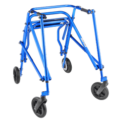 Circle Specialty Klip Lightweight Posterior 4 Wheel Walker with Seat, 8" Wheels, Large, Blue (CSP-KP548B)