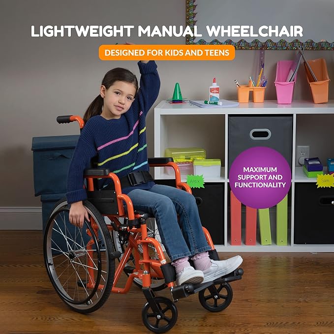 Circle Specialty Ziggo 12" Wheelchair, Orange (CSP - ZG1200) - SchoolOutlet
